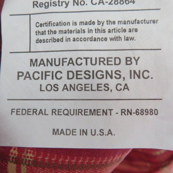 New Vintage 2006 JCPenney Middleton Euro Pillow Sham Quilted Red Gold Plaid USA - Picture 10 of 10